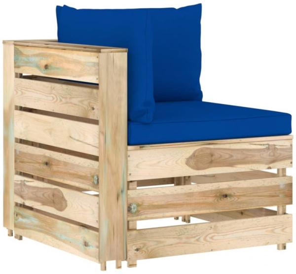 vidaXL Modulares Ecksofa mit Kissen Grün Imprägniertes Holz 3074505