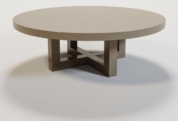 Casa Padrino Luxus Couchtisch Matt Taupe Ø 120 x H. 40 cm - Runder Massivholz Wohnzimmertisch - Luxus Massivholz Wohnzimmer Möbel