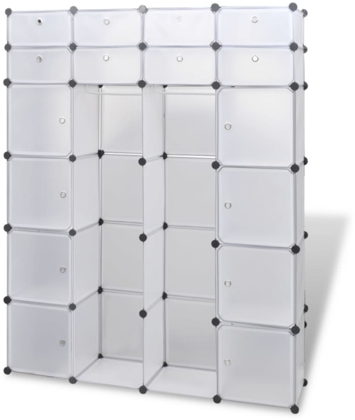 vidaXL Modularer Schrank mit 18 Fächern Weiß 37x146x180,5 cm 240502