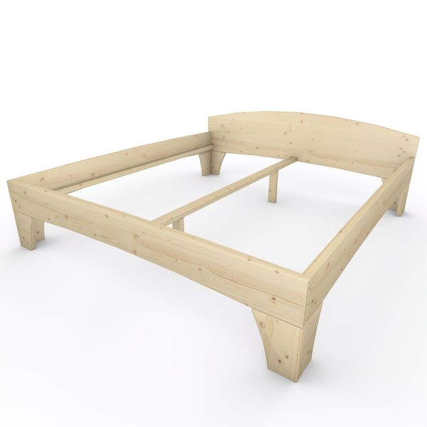 Holzbett (Fichte) "Rosi" 200 x 220 cm 48 cm mit Kopfteil Massivholzbett Bett