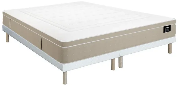 Vente-unique - CIREVA Mattress and bed base set Stoff Weiß - B 180 cm90 cm x H 31 cm x L 200 cm