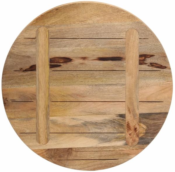 vidaXL Tischplatte Ø 60x3,8 cm Rund Raues Massives Mangoholz 370008 Bild 5