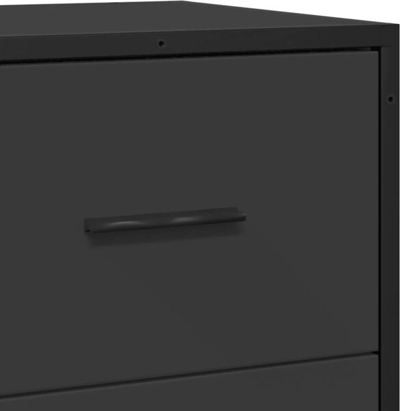 Sideboard SOPI für Wohnzimmer Schwarz 68x35x76 cm und Metall | Kommode Flur Anrichte mit Schubalden Bild 9