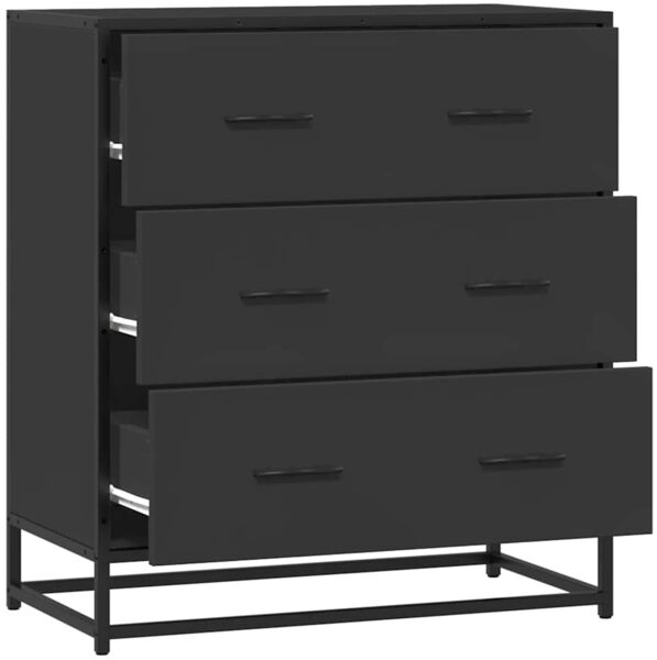 Sideboard SOPI für Wohnzimmer Schwarz 68x35x76 cm und Metall | Kommode Flur Anrichte mit Schubalden Bild 8