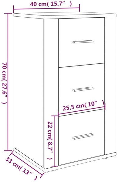 vidaXL Sideboard Betongrau 40 x 33 x 70 cm Holzwerkstoff [819424] Bild 10