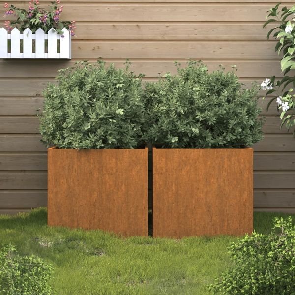 vidaXL Pflanzkübel 2 Stk. 42x40x39 cm Cortenstahl 821550