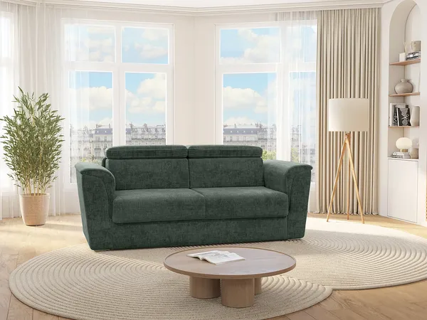 Vente-unique - RIZORA Sofa Stoff Grün - B 223 cm96 cm x H 93 cm x L 230 cm