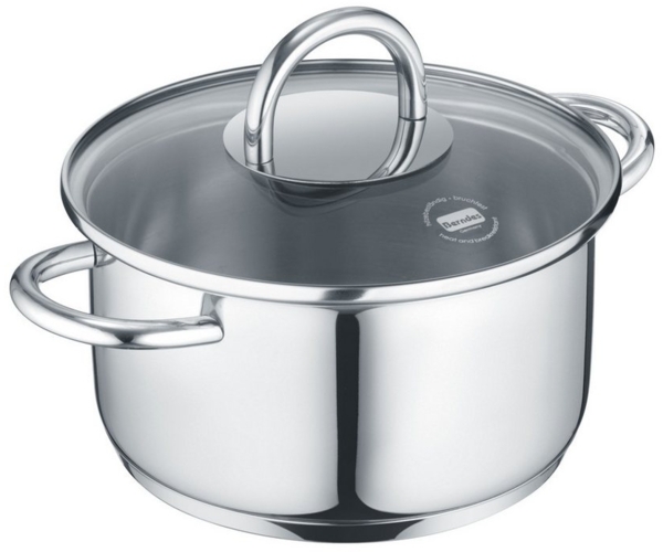 Berndes Kochtopf Mini mit Glasdeckel 12 und 14 cm, Edelstahl, poliert - b.mini, Edelstahl