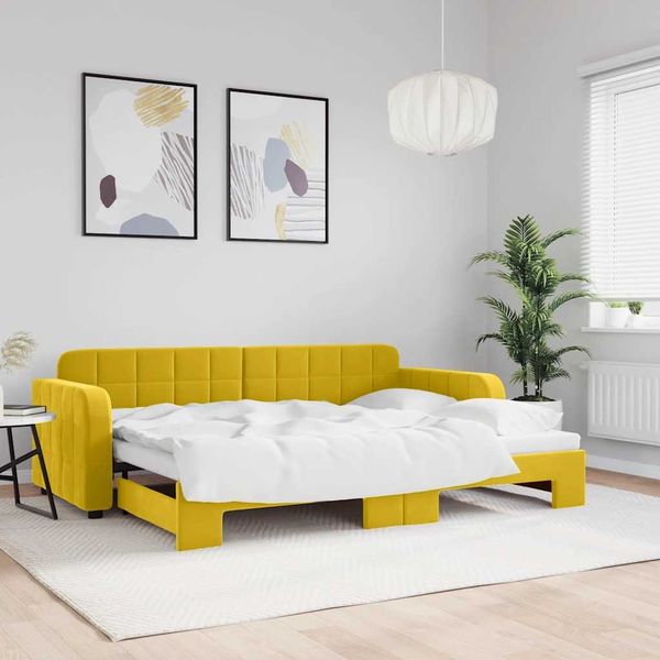 vidaXL Tagesbett Ausziehbar Gelb 80x200 cm Samt 3196927