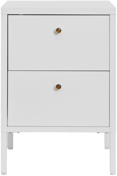 Kommode, 2 Schubladen, Stahl, weiß, 40 x 40 x 59,5 cm