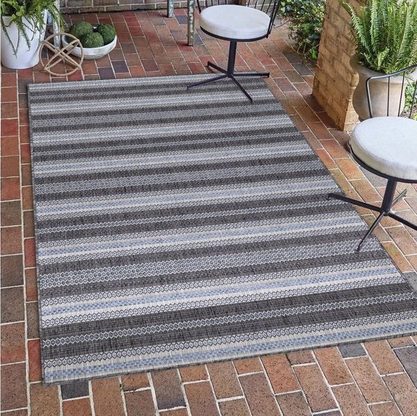 SIMPEX24 Outdoorteppich Vintage Design, Rechteckig, Höhe: 5 mm, Teppich Vintage Design Flachgewebe Küchenteppich Balkon Terrasse