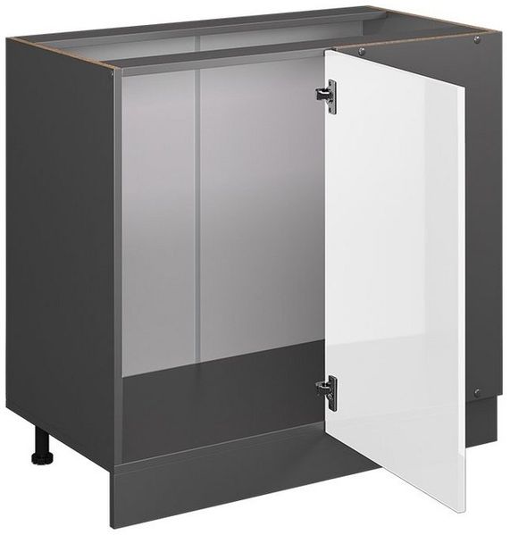 Eckunterschrank R-Line Weiß Hochglanz 86 cm ohne Arbeitsplatte Vicco Bild 2