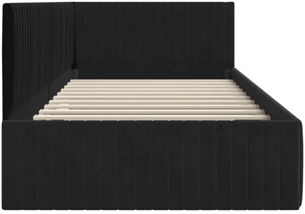 vidaXL Eckbettgestell mit Kopfteil Schwarz 100 cm x 200 cm Stoff 42016281 Bild 5