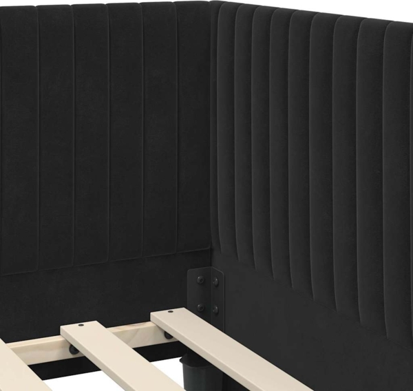 vidaXL Eckbettgestell mit Kopfteil Schwarz 100 cm x 200 cm Stoff 42016281 Bild 7