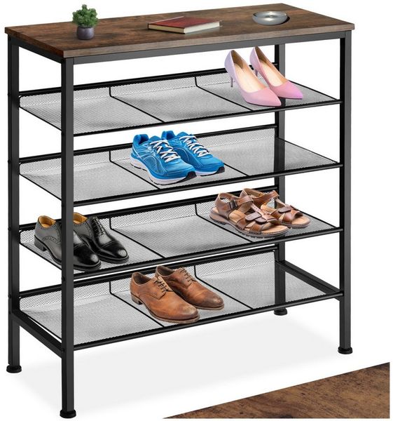 Schuhregal Bournemouth - Industrial dunkelbraun