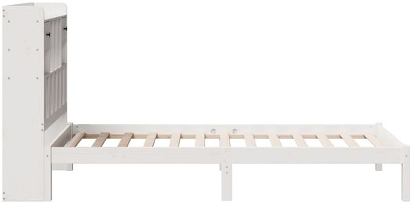 vidaXL Massivholzbett mit Regal ohne Matratze Weiß 90x190 cm Kiefer 3321613 Bild 7