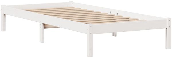 vidaXL Massivholzbett mit Regal ohne Matratze Weiß 90x190 cm Kiefer 3321613 Bild 5