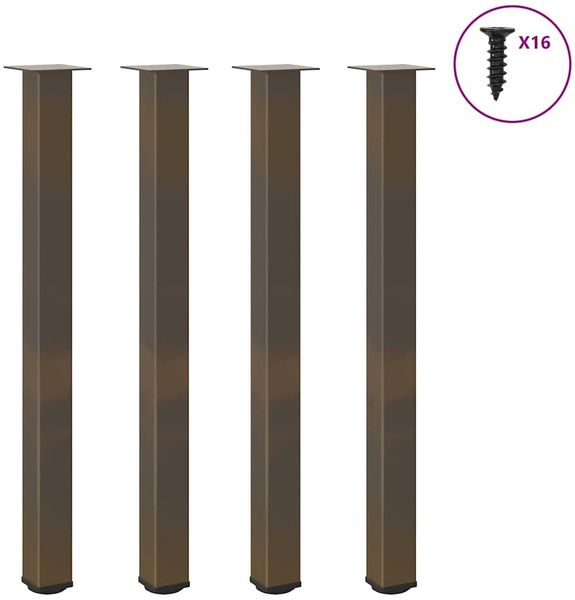 vidaXL Bartischbeine 4 Stk. Naturstahl 110-112 cm Stahl 4012483