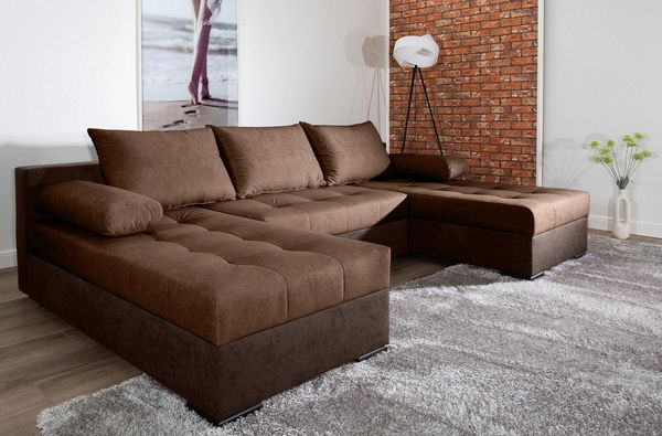 COLLECTION AB Wohnlandschaft Josy U-Form, B: 269 cm, Bettfunktion & Bettkasten, Federkern