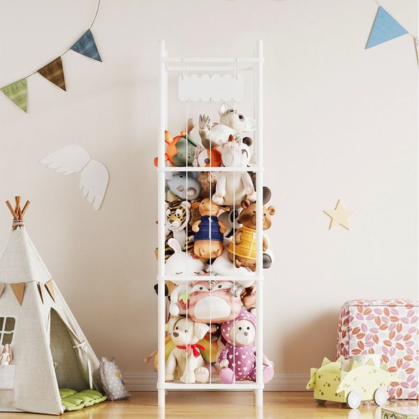 SpaceAid Kinderregal Holz Kuscheltier Aufbewahrung, Stofftier Aufbewahrung, Vertikal platzsparend