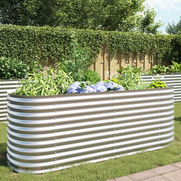 vidaXL Garten-Hochbeet 240 x 80 x 81 cm Verzinkter Stahl Silbern 45513
