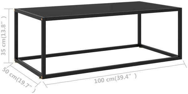 vidaXL Couchtisch Schwarz mit Schwarzem Glas 100x50x35 cm 322880 Bild 6