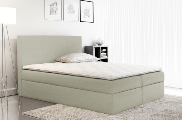 99rooms Mattia Boxspringbett Strukturstoff INARI Beige 200x200 cm