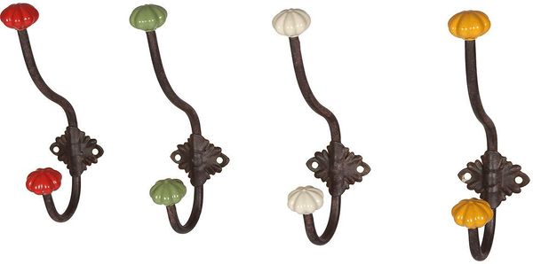 Ambiente Haus Garderobenhaken Haken mit Keramik - grün 23cm (1 St)