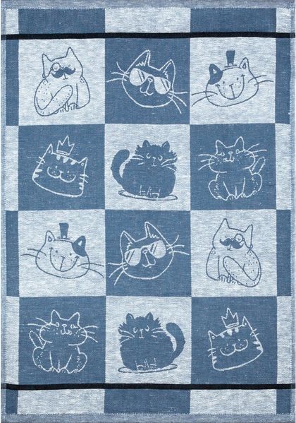 Kracht Geschirrtuch Geschirrtuch "Cool Cat" 3er-Pack, Halbleinen Karo