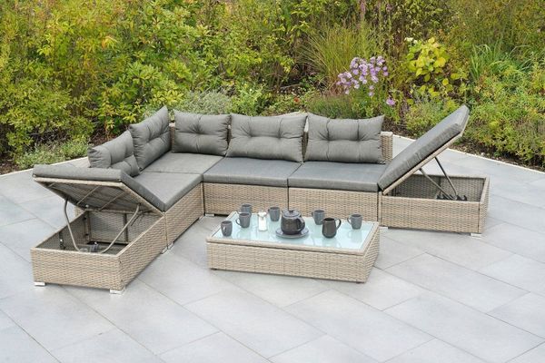 MERXX Gartenlounge-Set Manzano, (7-tlg), inkl. Auflagen
