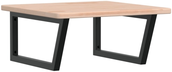 vidaXL Waschtischplatte mit Halterung Stahl und Massivholz Eiche 3302463