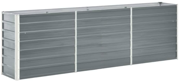 vidaXL Hochbeet Verzinkter Stahl 240x40x77 cm Grau 47040