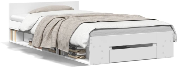 vidaXL Bettgestell mit Schublade Weiß 75x190 cm Holzwerkstoff 3280804