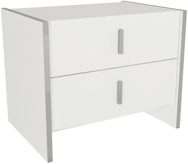 Vente-unique - CADEBA Bedside table Holz, Platte Weiß - B 40 cm x H 45 cm x L 55 cm