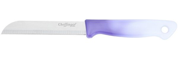 1 Stück Küchenmesser 18 cm mit ergonomischem Griff - vielseitig & pflegeleicht, Violett