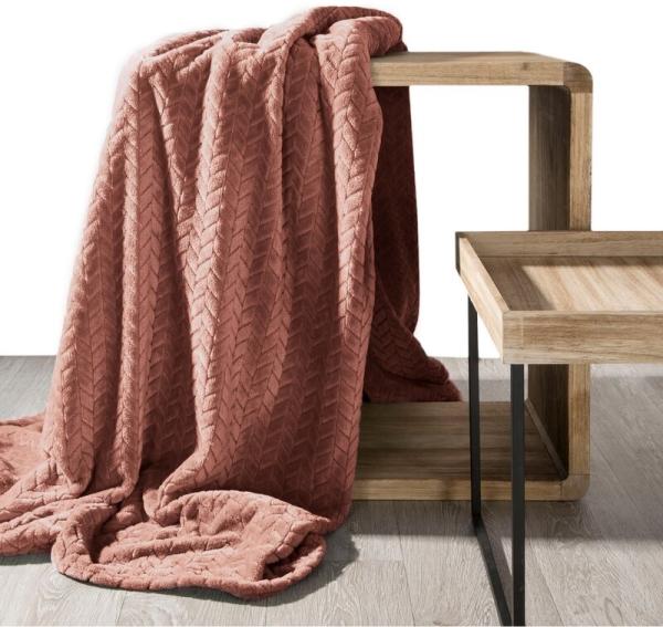 Plaid Cindy, Design91, Warm Kuschelig Gemustert Einfarbig Kuscheldecke Sofadecke TV-Decke