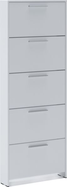 Dmora Schuhschrank Campania, Schuhregal, Mehrzweck-Eingangsgarderobe, Möbel für Schuhe, 69x17h187 cm, Weiß