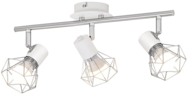 ZMH LED Deckenstrahler 3 Flammig Deckenspots - Weiß/Schwarz Retro Deckenlampe 350°, Einfache Installation, ohne Leuchtmittel, ∅49CM Deckenleuchte für Wohnzimmer Schlafzimmer