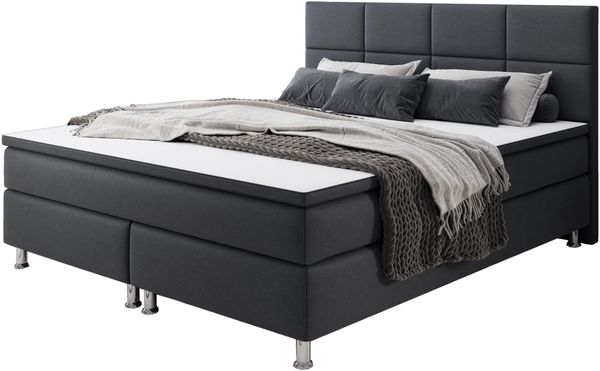 Boxspringbett R001 180x200 cm Webstoff Anthrazit