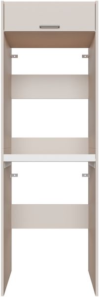 Forte WASHCAB Waschschrank 60 70, moderner Schrank zur Aufbewahrung von Waschmaschine und Trockner, 1 Kippfach, Badezimmer, Kaschmir Beige, 66,8 cm breit x 142,4 cm hoch x 67,5 cm tief