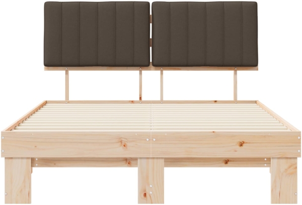 vidaXL Bettgestell mit gepolstertem Kopfteil Taupe 135x190 cm 877502 Bild 4
