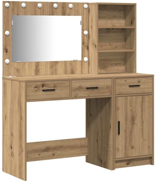 vidaXL Schminktisch mit Spiegelbeleuchtung 2 pcs Braun Holzwerkstoff 3334271