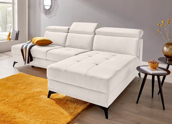 Home affaire Ecksofa Cardiz L-Form, inkl. Kopfteilverstellung und Federkern wahlweise mit Bettfunktion