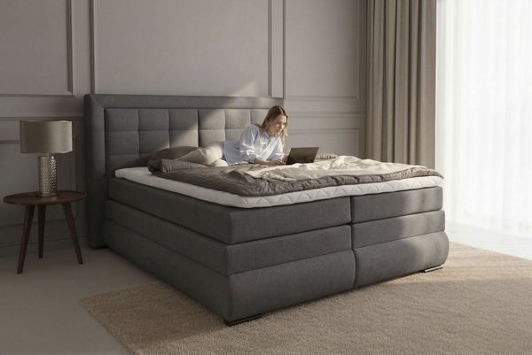 OTTO home Boxspringbett MIVVA inkl. Bettkasten & Topper, Komfortliegehöhe: 67cm, Breite: 180cm, in H3, H4 oder Hmix H3/H4, wahlweise mit oder ohne LED-Leuchten