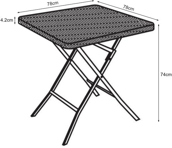 Klapptisch Mark 78x78x74 cm [en. casa] Bild 4