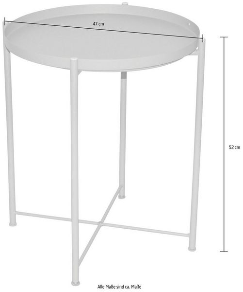 Metalltisch "Celli" rund mit abnehmbarer Tischplatte, weiß