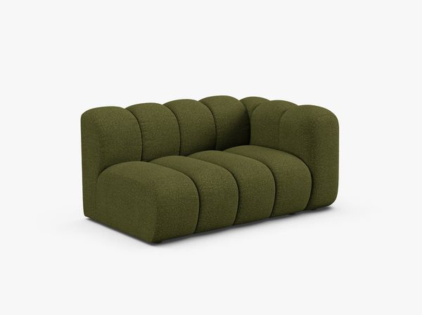 Micadoni Modulares Sofa Lupine 2-Sitzer Rechts Boucle Baloo Dunkel-Olivgrün Bild 2