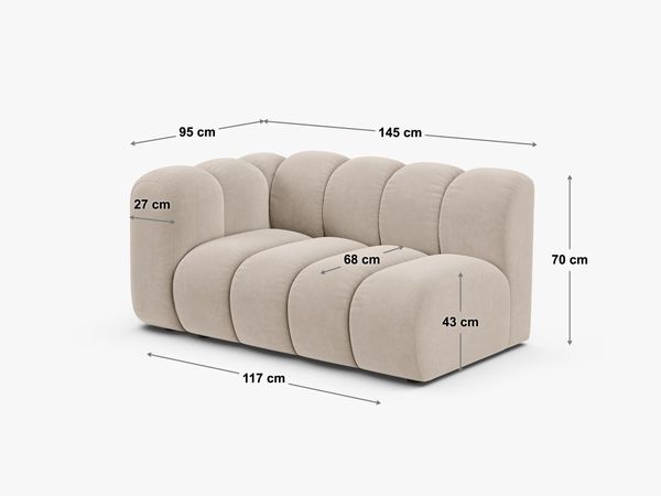 Micadoni Modulares Sofa Lupine 2-Sitzer Rechts Boucle Baloo Dunkel-Olivgrün Bild 6
