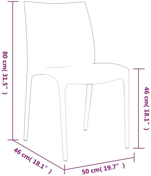 vidaXL Gartenstühle 2 Stk. Weiß 50x46x80 cm Polypropylen 364734 Bild 8
