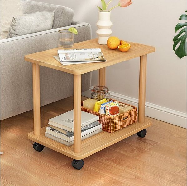 Rutaqian Beistelltisch Beistelltisch,Couchtisch, Nachttisch, Industrie-Stil,360-Grad-Drehung, Stabil und Einfache Montag Sofatisch für Schlafzimmer, Wohnzimmer,Büro